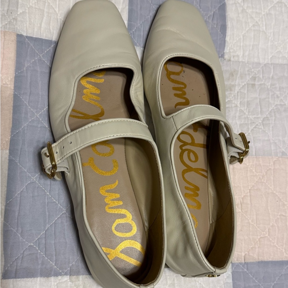 Sam Edelman Cream Michaela Mary Jane Flats